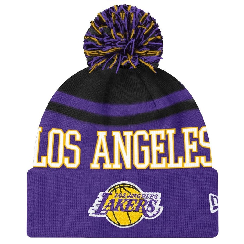 Los Angeles Lakers New Era NBA Team Court Knit Pom Beanie – Purple