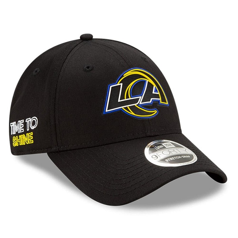 Los Angeles Rams New Era NFL 2020 Draft 9FORTY Stretch Snapback Curve Hat – Black
