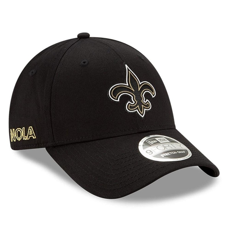 New Orleans Saints New Era NFL 2020 Draft 9FORTY Stretch Snapback Curve Hat – Black