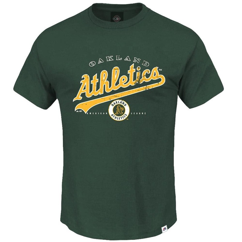 Oakland Athletics Majestic MLB Vintage Throwback T-Shirt – Green