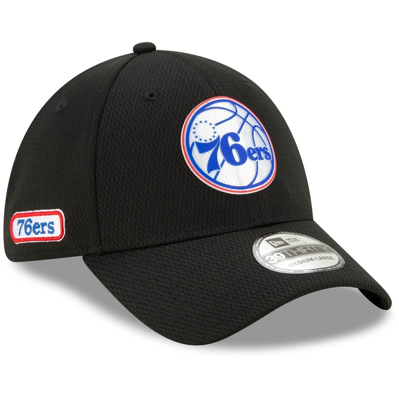 Philadelphia 76ers New Era NBA 2020 Back Half 39THIRTY Flex Fit Curve Hat – Black
