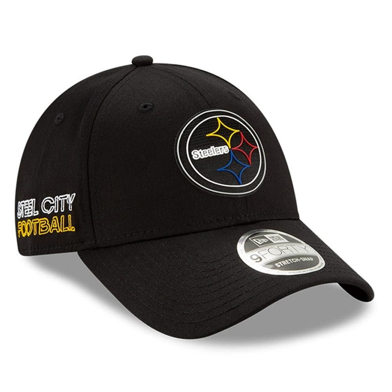 Pittsburgh Steelers New Era NFL 2020 Draft 9FORTY Stretch Snapback Curve Hat – Black