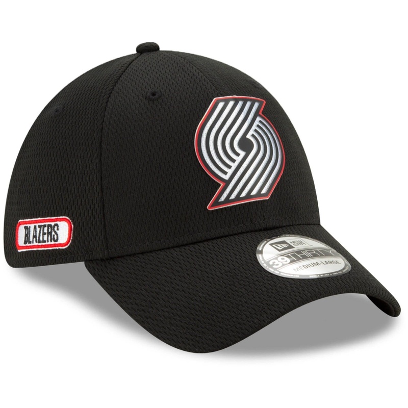 Portland Trail Blazers New Era NBA 2020 Back Half 39THIRTY Flex Fit Curve Hat – Black