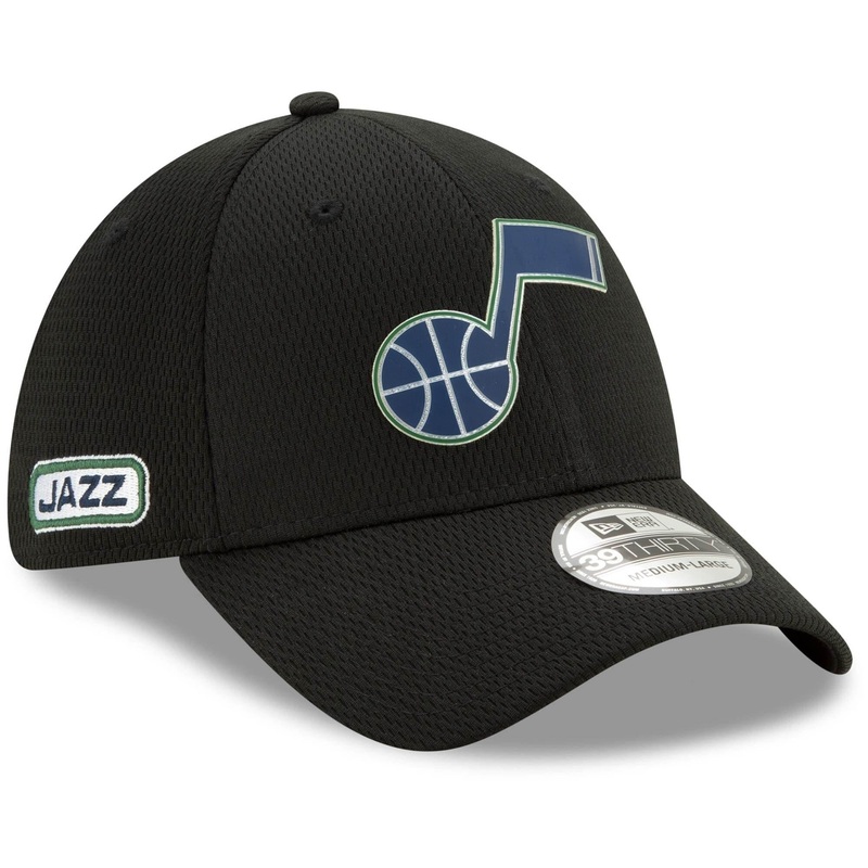 Utah Jazz New Era NBA 2020 Back Half 39THIRTY Flex Fit Curve Hat – Black