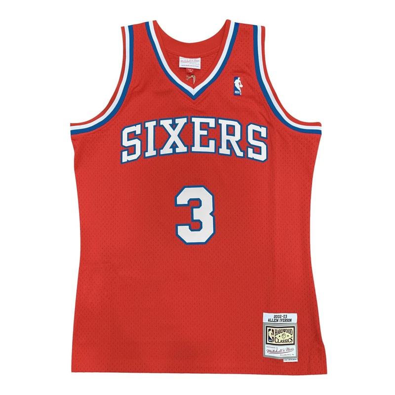 Allen Iverson Philadelphia 76ers Mitchell & Ness NBA 02-03 Swingman Jersey – Red