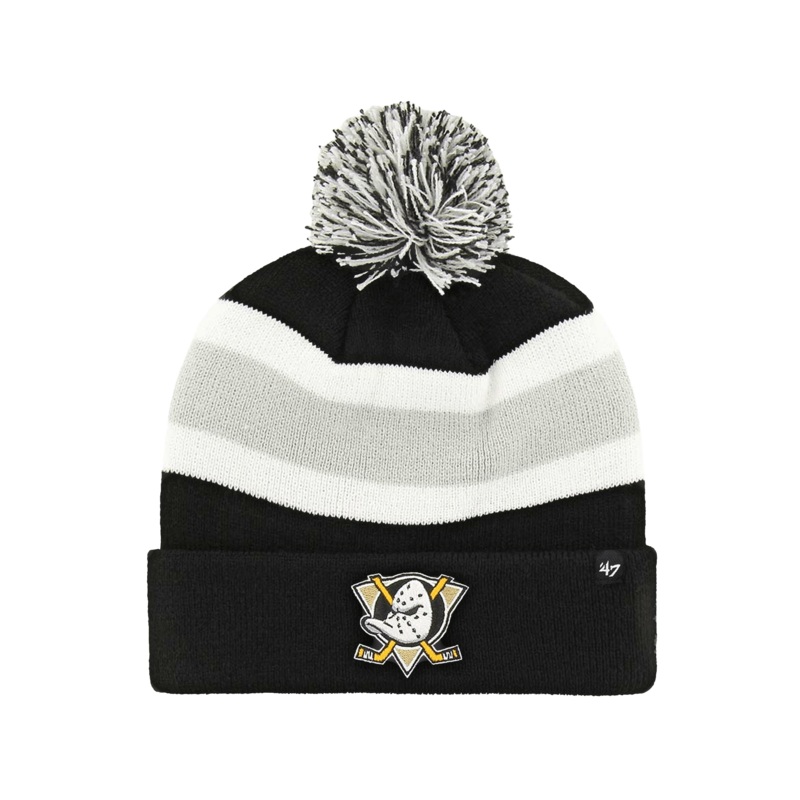 Anaheim Mighty Ducks ’47 NHL Breakaway Pom Cuff Knit Beanie – Black
