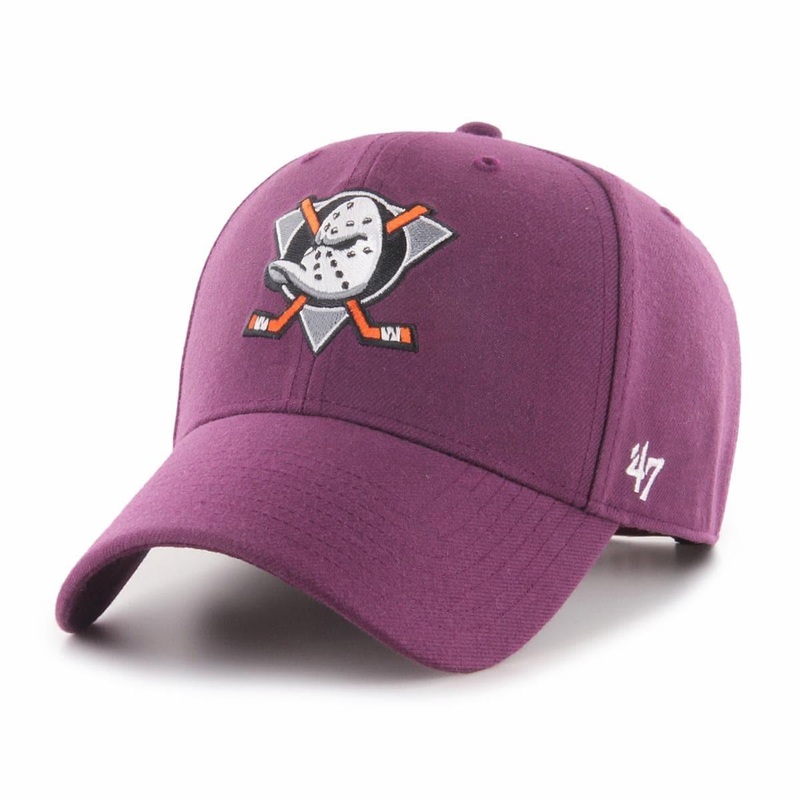 Anaheim Mighty Ducks ’47 NHL Team MVP Curve Snapback Hat – Plum