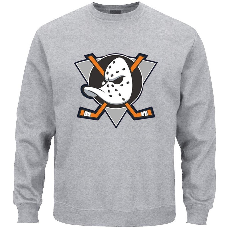 Anaheim Mighty Ducks NHL Team Logo Crew Jumper – Grey