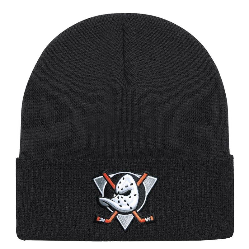 Anaheim Mighty Ducks NHL Team Logo Cuff Knit Beanie – Black