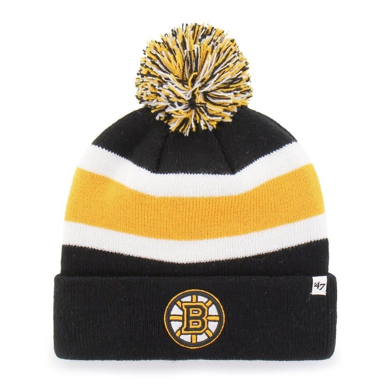 Boston Bruins ’47 NHL Breakaway Pom Knit Beanie – Black