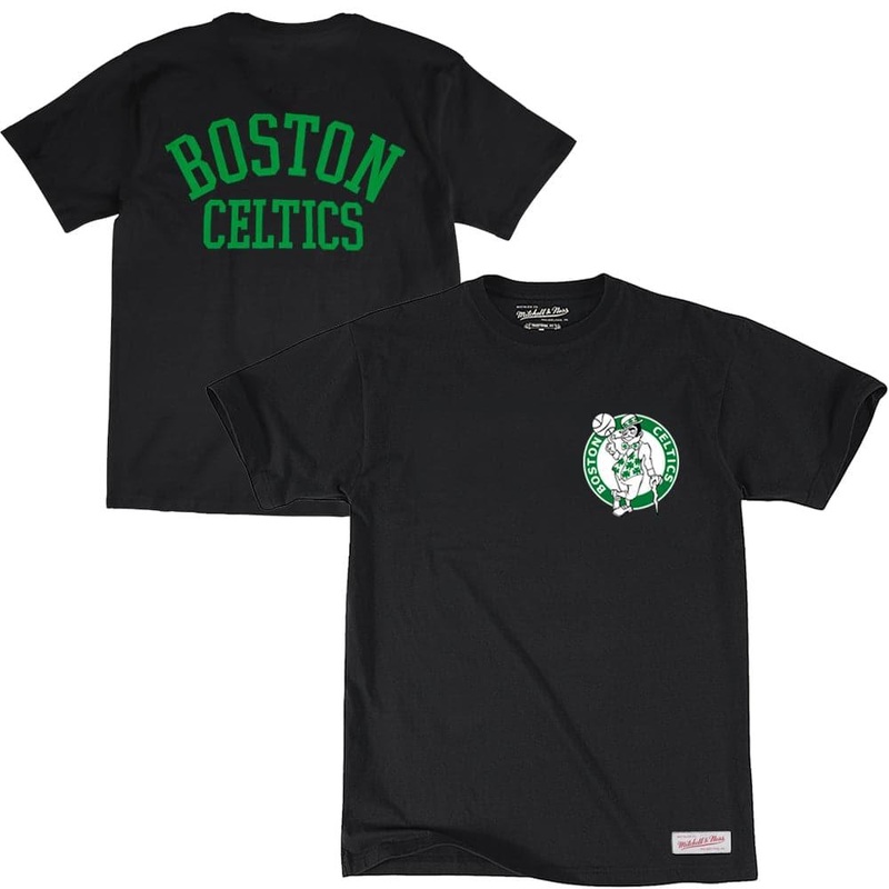 Boston Celtics Mitchell & Ness NBA Arch Wordmark T-Shirt – Black