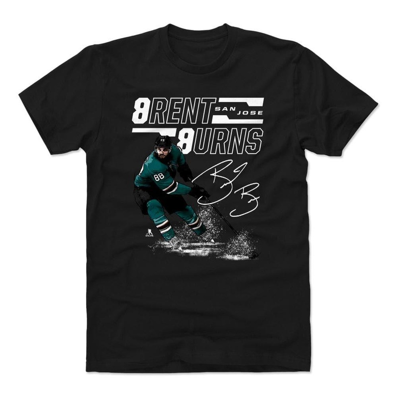 Brent Burns San Jose Sharks 500 Level NHL Offset T-Shirt – Black