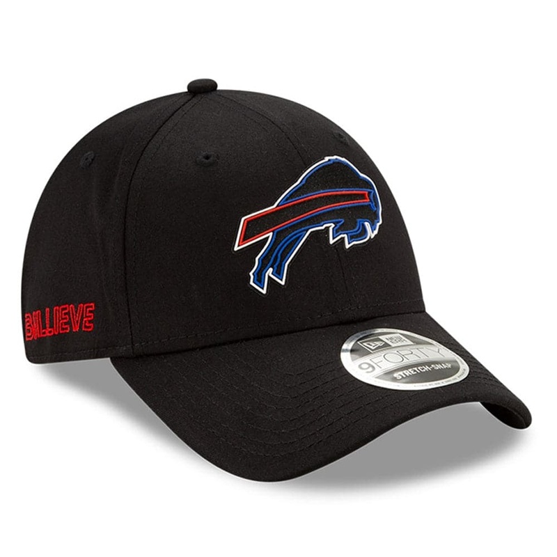 Buffalo Bills New Era NFL 2020 Draft 9FORTY Stretch Snapback Curve Hat – Black