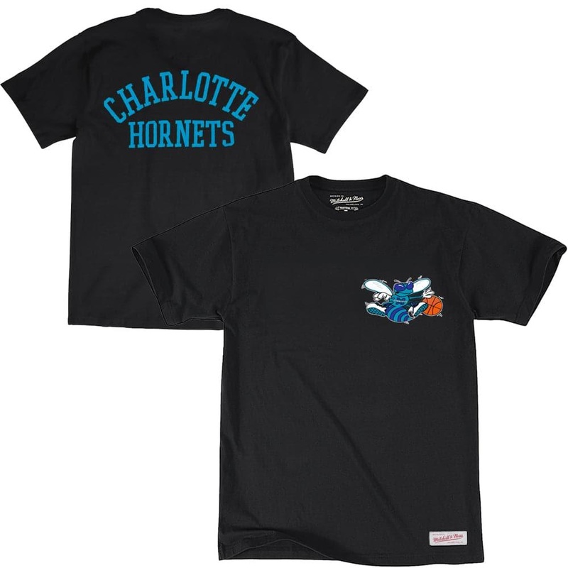 Charlotte Hornets Mitchell & Ness NBA Arch Wordmark T-Shirt – Black