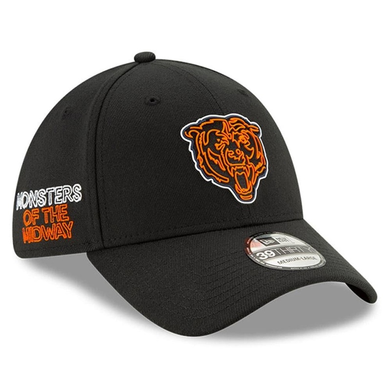 Chicago Bears New Era NFL 2020 Draft 39THIRTY Flex Fit Curve Hat – Black