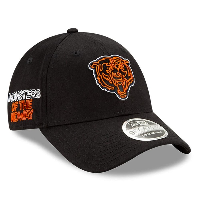 Chicago Bears New Era NFL 2020 Draft 9FORTY Stretch Snapback Curve Hat – Black