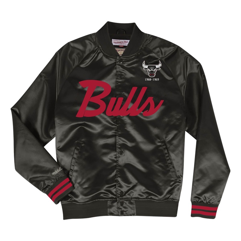 Chicago Bulls Mitchell & Ness NBA Special Script Satin Jacket – Black