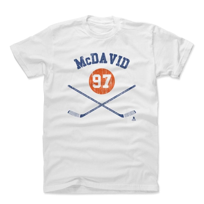 Connor McDavid Edmonton Oilers 500 Level NHL Sticks T-Shirt – White