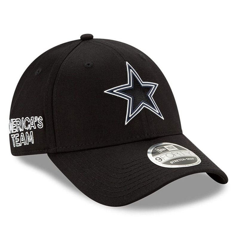 Dallas Cowboys New Era NFL 2020 Draft 9FORTY Stretch Snapback Curve Hat – Black