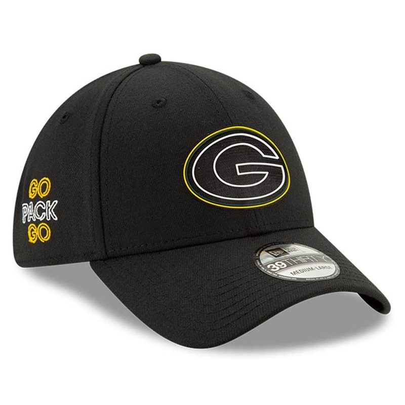 Green Bay Packers New Era NFL 2020 Draft 39THIRTY Flex Fit Curve Hat – Black