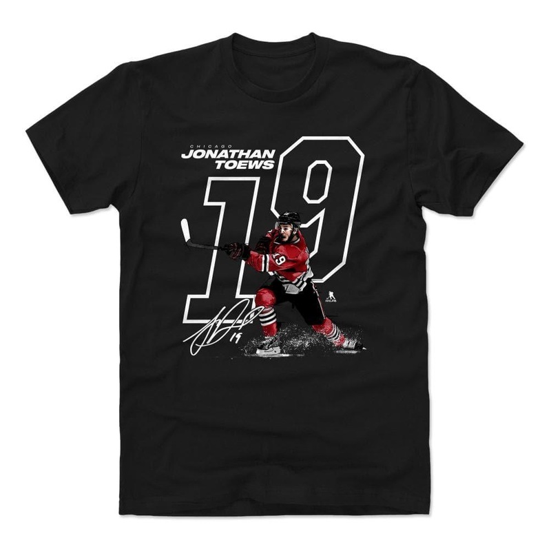 Jonathan Toews Chicago Blackhawks 500 Level NHL Offset T-Shirt – Black