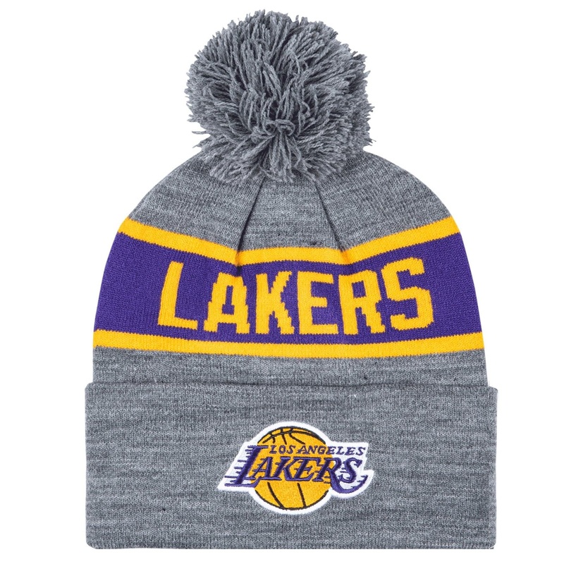 Los Angeles Lakers Mitchell & Ness NBA HWC Team Tone Knit Beanie – Grey