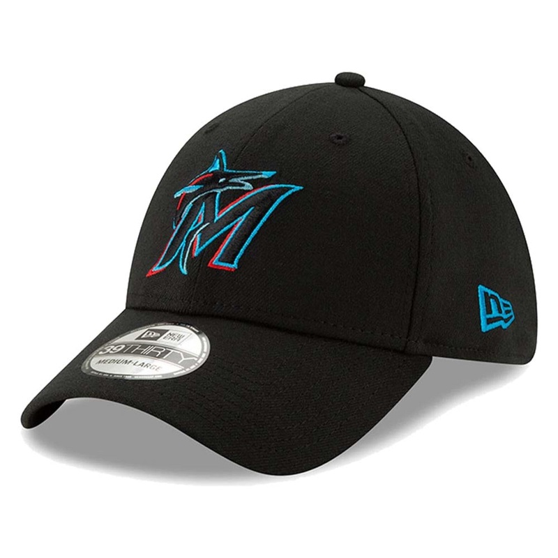 Miami Marlins New Era MLB Team Classic 39THIRTY Curve Hat – Black