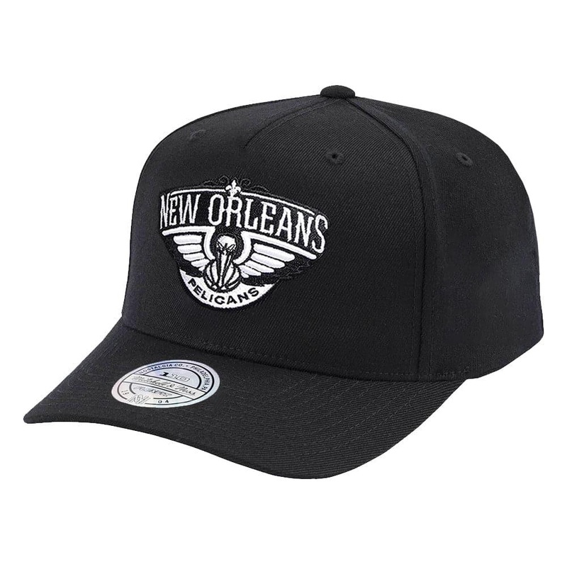 New Orleans Pelicans Mitchell & Ness NBA Black & White 110 Curve Snapback Hat