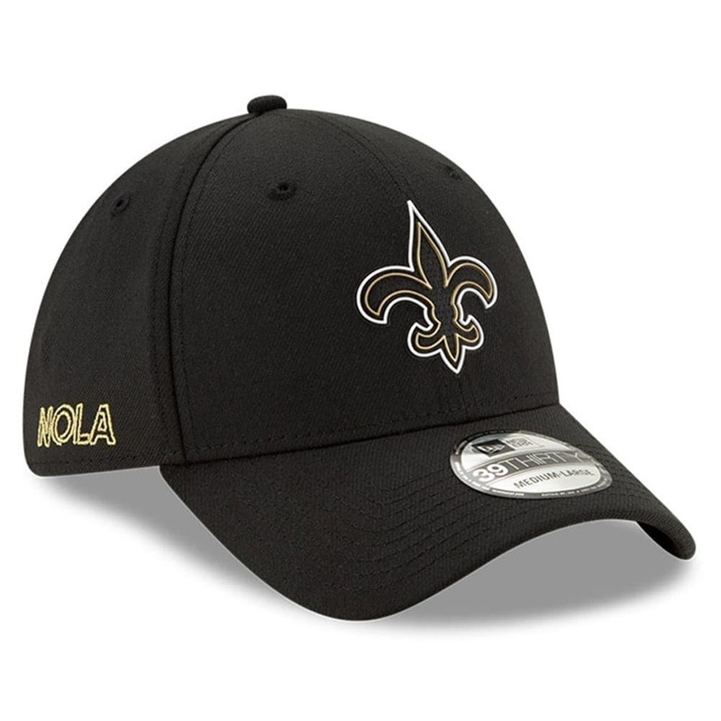 New Orleans Saints New Era NFL 2020 Draft 39THIRTY Flex Fit Curve Hat – Black