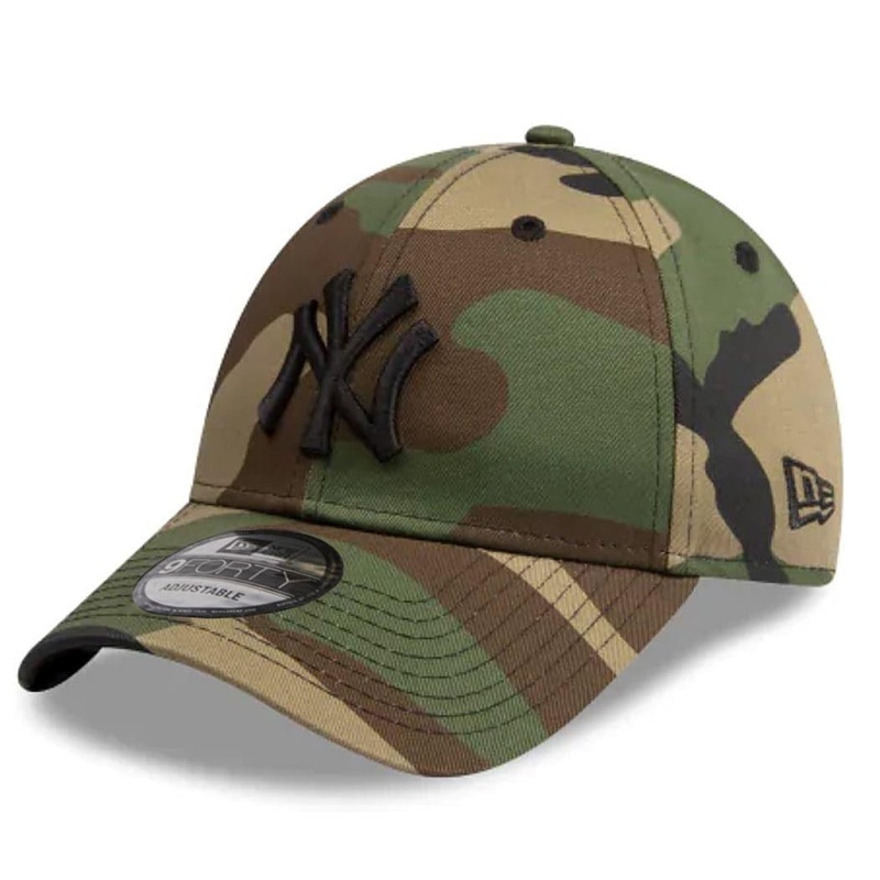 New York Yankees New Era MLB 9FORTY Camo Curve Cloth Strap Hat