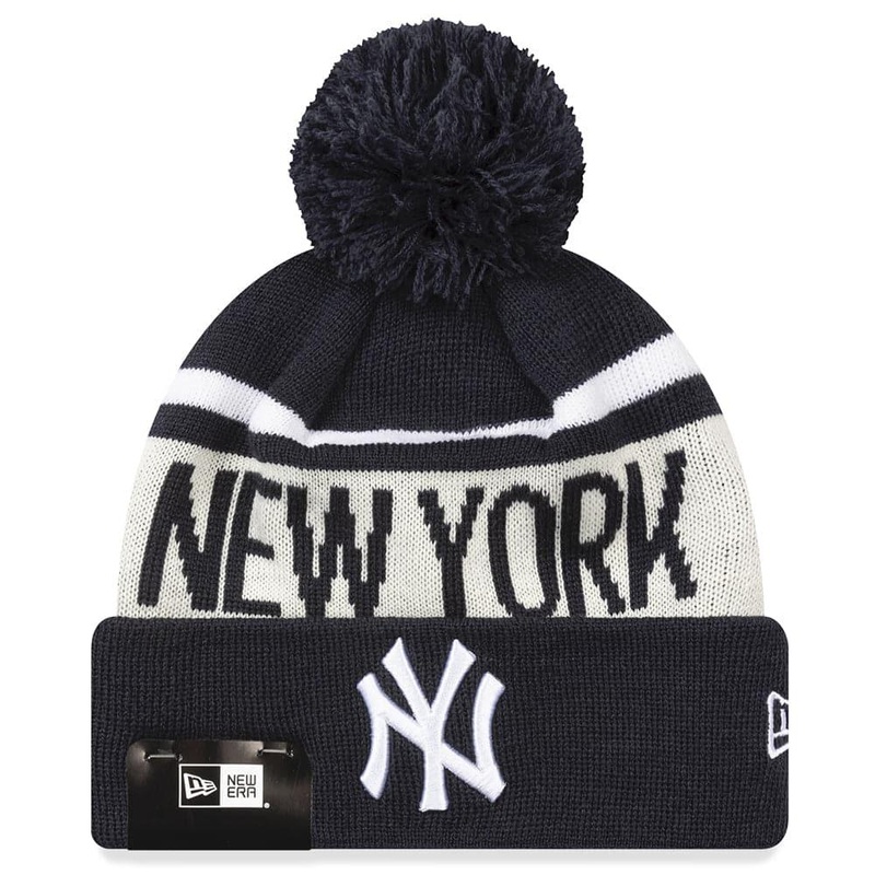 New York Yankees New Era MLB Team Stone Stripe Knit Beanie – Navy