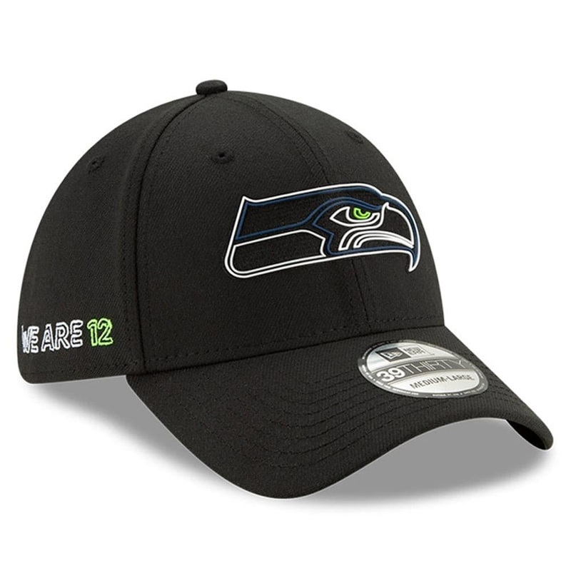 Seattle Seahawks New Era NFL 2020 Draft 39THIRTY Flex Fit Curve Hat – Black