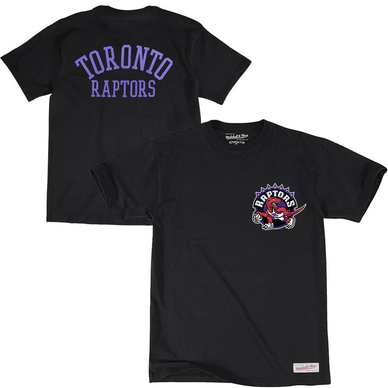 Toronto Raptors Mitchell & Ness NBA Arch Wordmark T-Shirt – Black