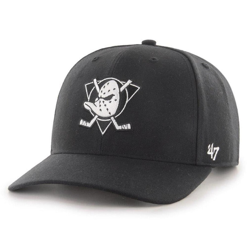 Anaheim Mighty Ducks ’47 NHL Black & White Audible DP Pre-Curved Snapback Hat