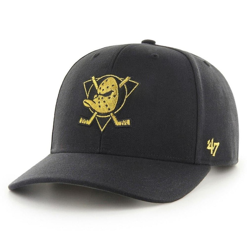 Anaheim Mighty Ducks ’47 NHL Cold Zone Audible DP Pre-Curved Snapback Hat – Black