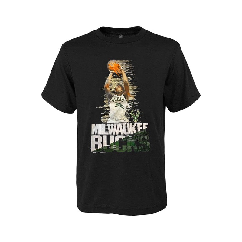 Boys Giannis Antetokounmpo Milwaukee Bucks Outerstuff NBA Splash T-Shirt – Black