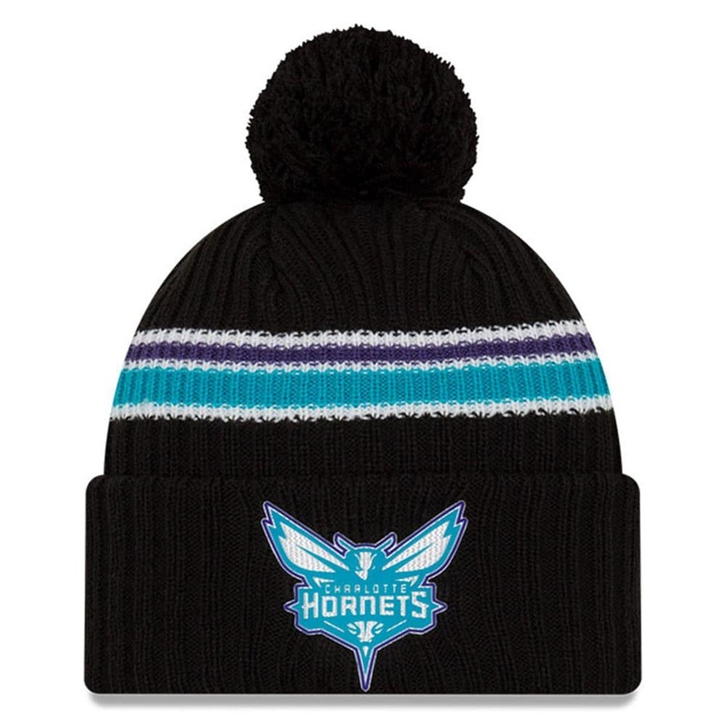 Charlotte Hornets New Era NBA 2020 Back Half Knit Beanie – Black