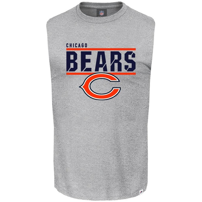 Chicago Bears Majestic NFL Team Flex Sleeveless Muscle T-Shirt – Grey