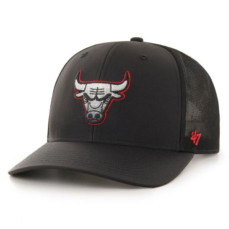 Chicago Bulls ’47 NBA Volcanic Audible DP Pre-Curved Snapback Hat – Black
