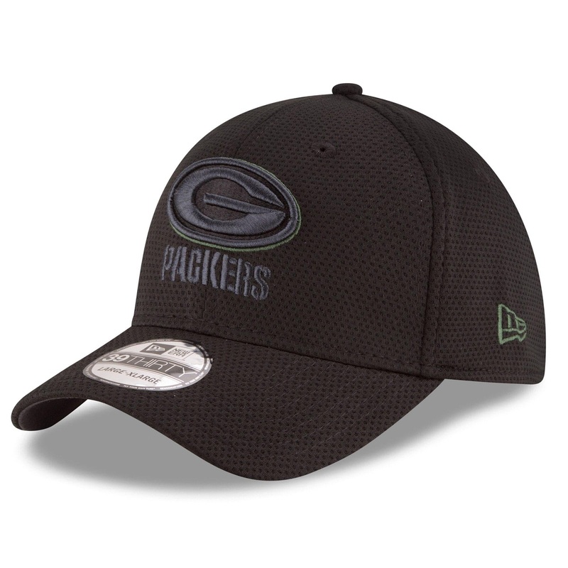 Green Bay Packers New Era NFL Tone Tech Redux 39THIRTY Curve Stretch-Fit Hat – Black