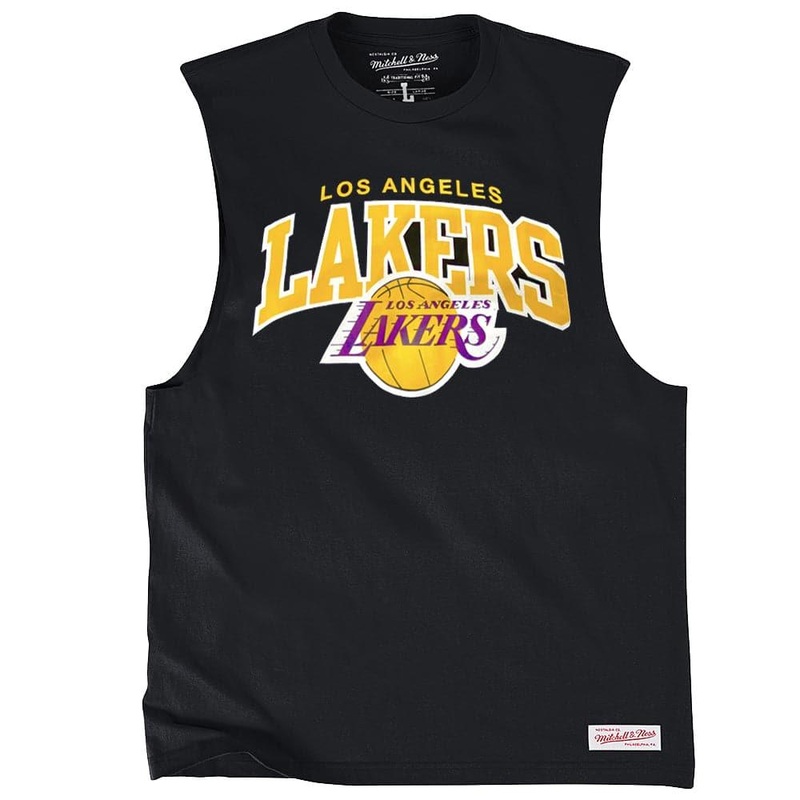 Los Angeles Lakers Mitchell & Ness NBA Arch Muscle T-Shirt – Black