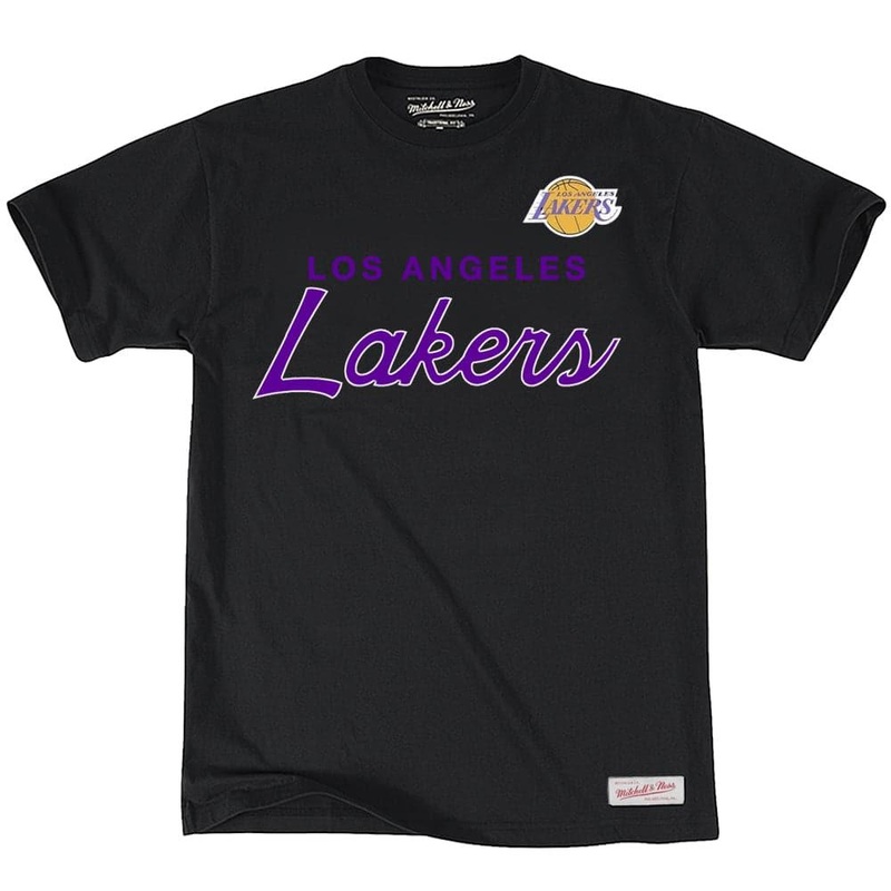 Los Angeles Lakers Mitchell & Ness NBA Special Script T-Shirt – Black