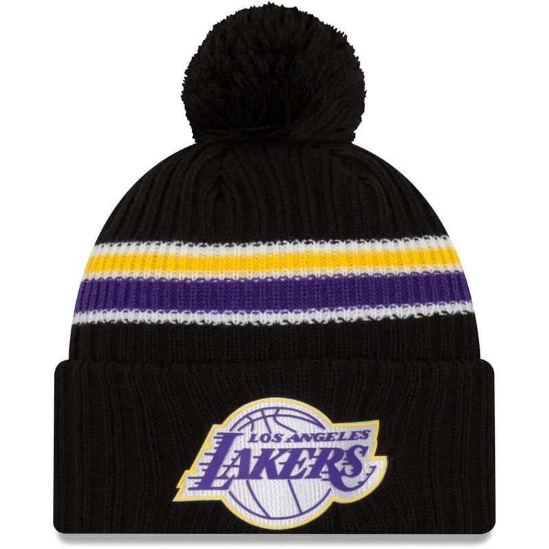Los Angeles Lakers New Era NBA 2020 Back Half Knit Beanie – Black