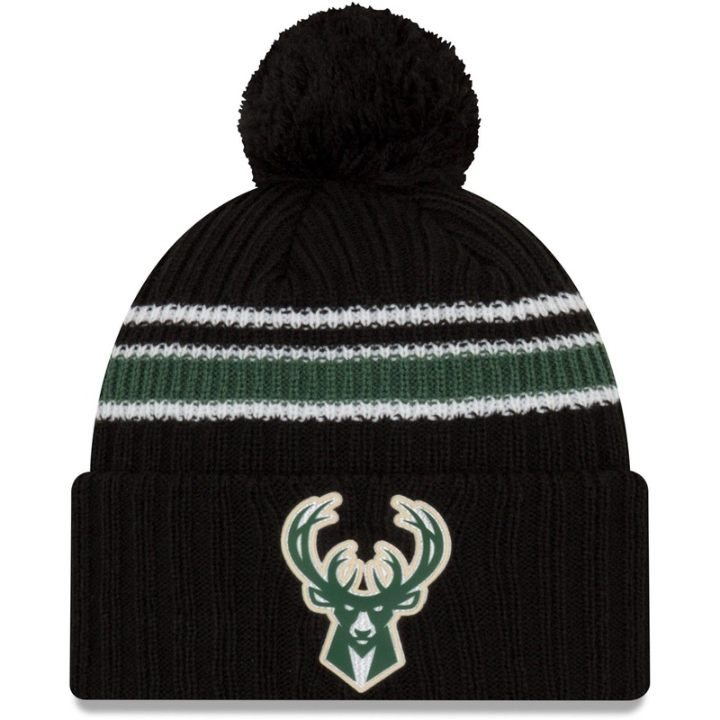 Milwaukee Bucks New Era NBA 2020 Back Half Knit Beanie – Black