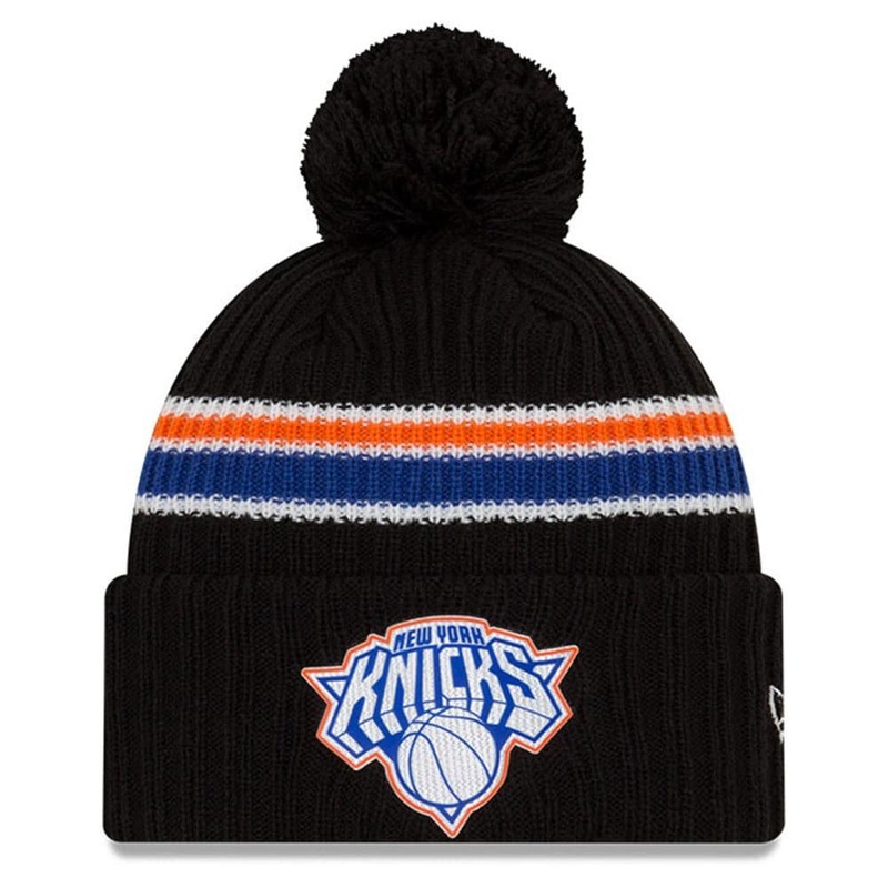 New York Knicks New Era NBA 2020 Back Half Knit Beanie – Black