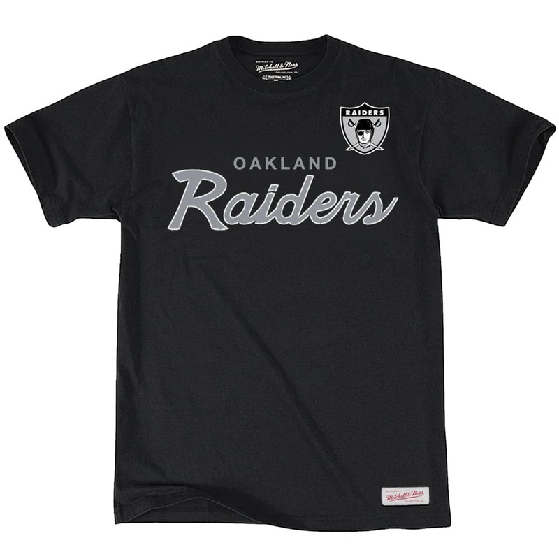Oakland Raiders Mitchell & Ness NFL Special Script T-Shirt – Black
