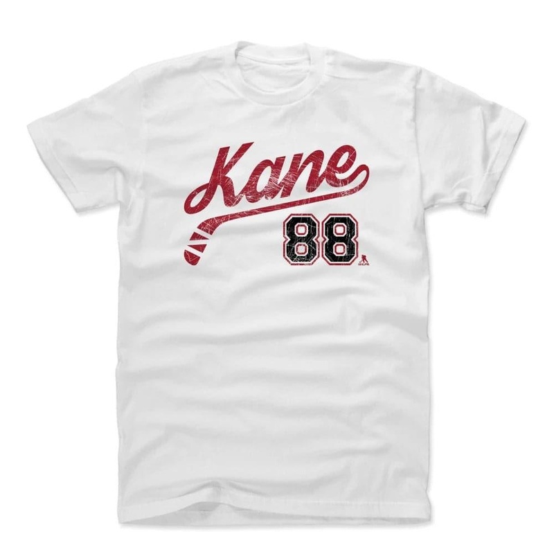 Patrick Kane Chicago Blackhawks 500 Level NHL Script T-Shirt – White