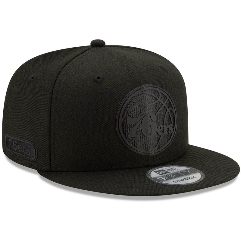 Philadelphia 76ers New Era NBA 2020 Black On Black Back Half 9FIFTY Snapback Hat