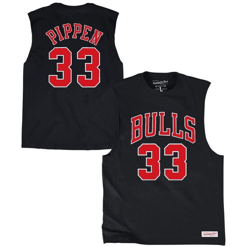 Scottie Pippen Chicago Bulls Mitchell & Ness NBA Player Muscle T-Shirt – Black