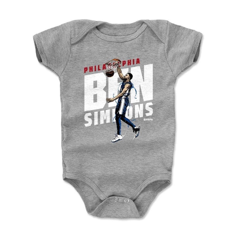 Babies Ben Simmons Philadelphia Sixers 500 Level NBA Slant Onesie – Gray